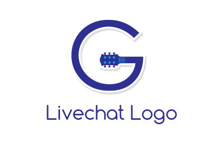 Guitar incorporated with letter g logo