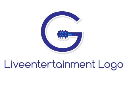 Guitar incorporated with letter g logo