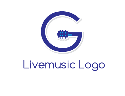 Guitar incorporated with letter g logo