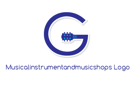 Guitar incorporated with letter g logo