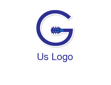 Guitar incorporated with letter g logo