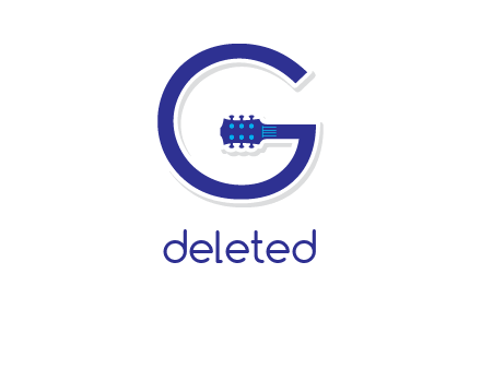 Guitar incorporated with letter g logo