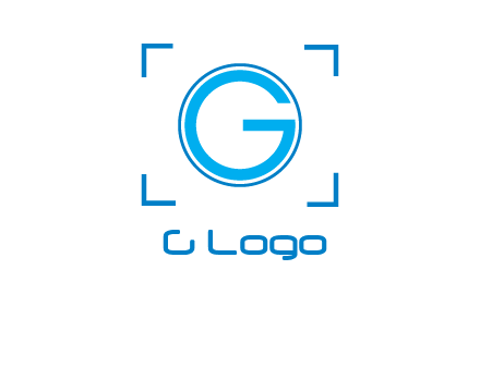 letter g inside circle with focus symbol