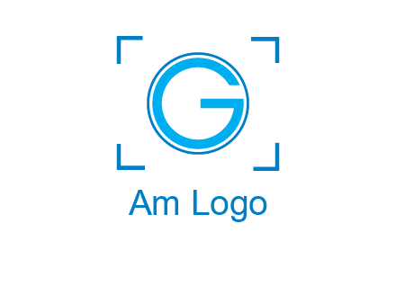 letter g inside circle with focus symbol