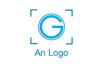 letter g inside circle with focus symbol