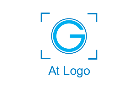 letter g inside circle with focus symbol
