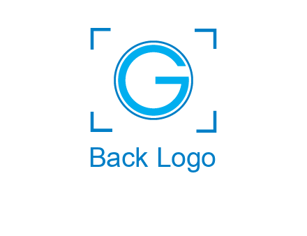 letter g inside circle with focus symbol