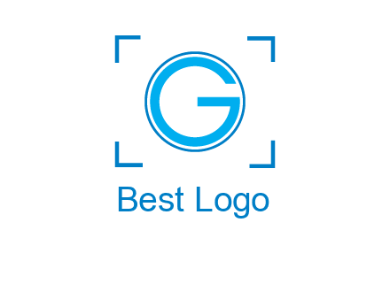 letter g inside circle with focus symbol