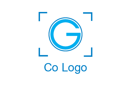letter g inside circle with focus symbol