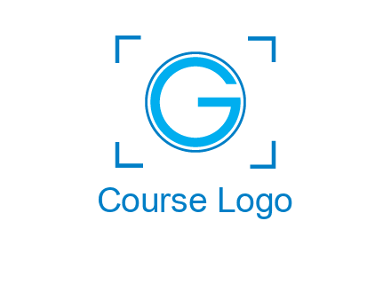 letter g inside circle with focus symbol
