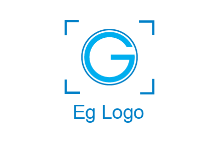 letter g inside circle with focus symbol