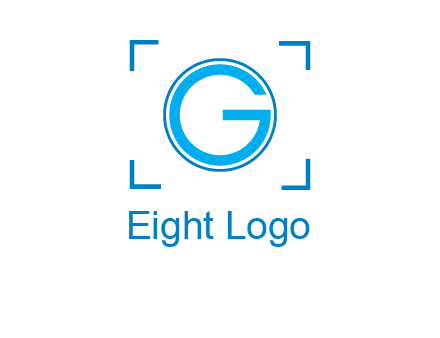 letter g inside circle with focus symbol