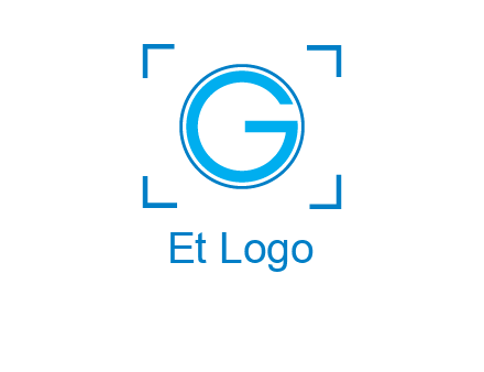 letter g inside circle with focus symbol