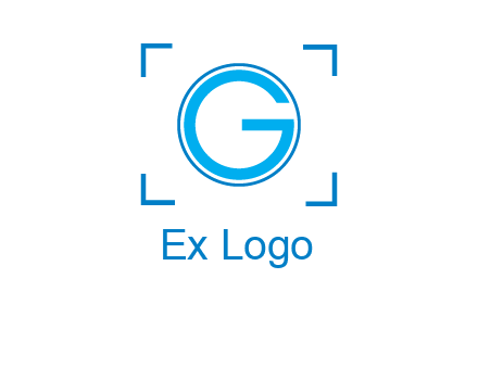 letter g inside circle with focus symbol