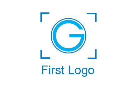 letter g inside circle with focus symbol