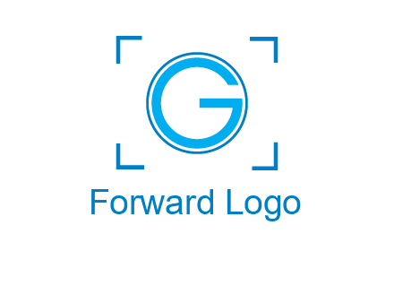 letter g inside circle with focus symbol