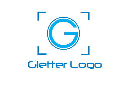 letter g inside circle with focus symbol