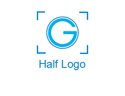 letter g inside circle with focus symbol