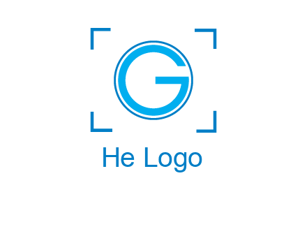 letter g inside circle with focus symbol
