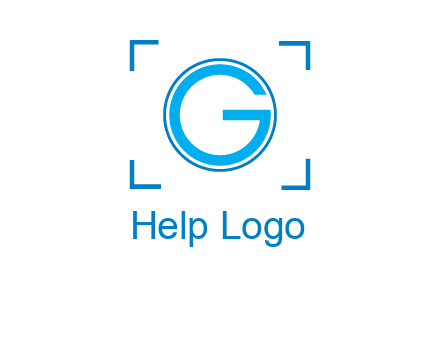 letter g inside circle with focus symbol