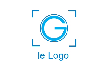 letter g inside circle with focus symbol