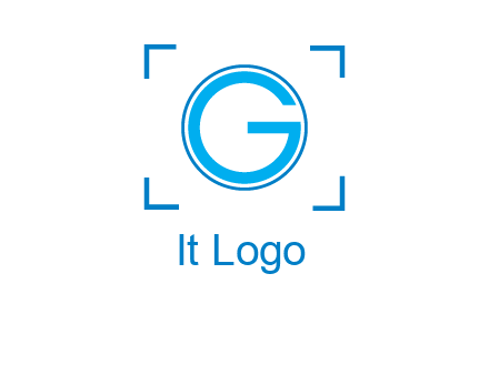 letter g inside circle with focus symbol