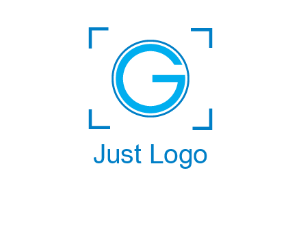 letter g inside circle with focus symbol