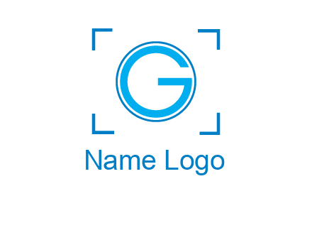 letter g inside circle with focus symbol