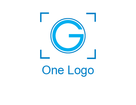 letter g inside circle with focus symbol