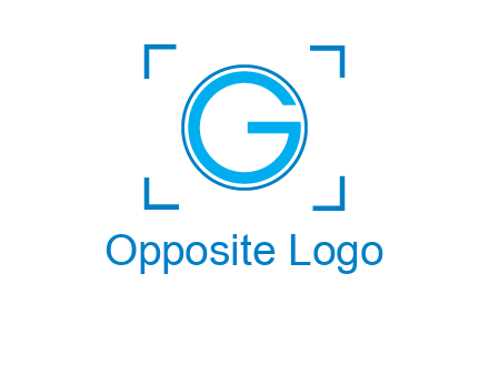 letter g inside circle with focus symbol