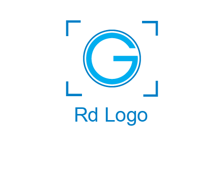 letter g inside circle with focus symbol