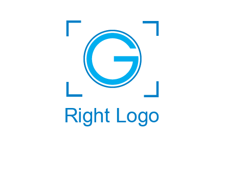 letter g inside circle with focus symbol