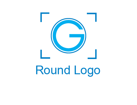 letter g inside circle with focus symbol