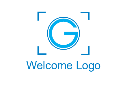 letter g inside circle with focus symbol