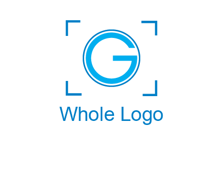 letter g inside circle with focus symbol