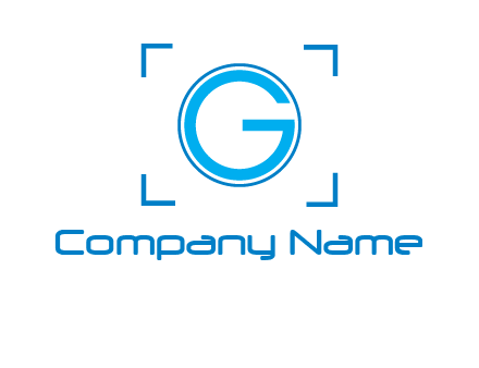 letter g inside circle with focus symbol