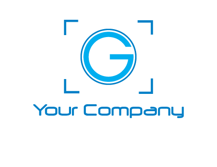 letter g inside circle with focus symbol