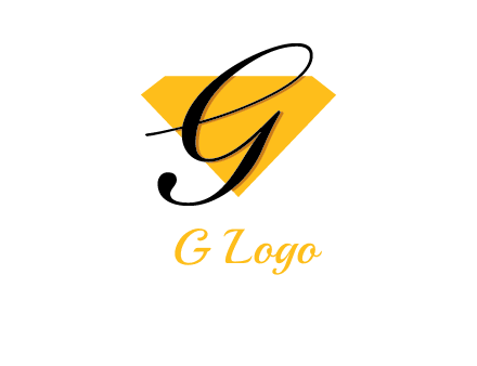 letter g in front of a diamond shape logo