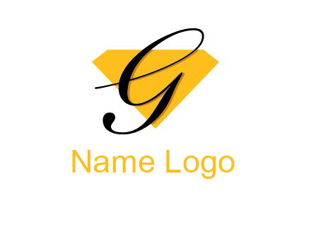 letter g in front of a diamond shape logo