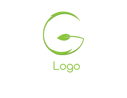 leaf forming letter g logo