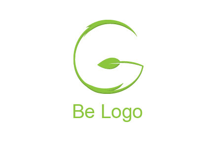 leaf forming letter g logo
