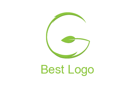 leaf forming letter g logo