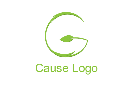 leaf forming letter g logo