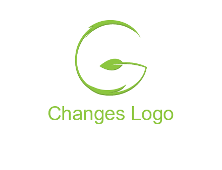leaf forming letter g logo