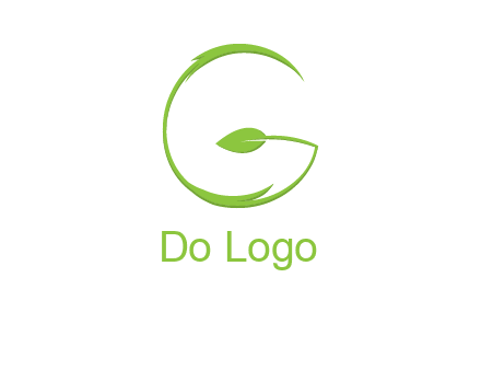 leaf forming letter g logo