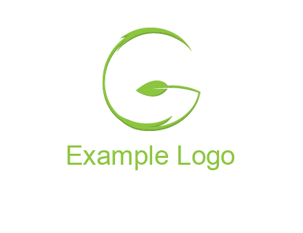 leaf forming letter g logo