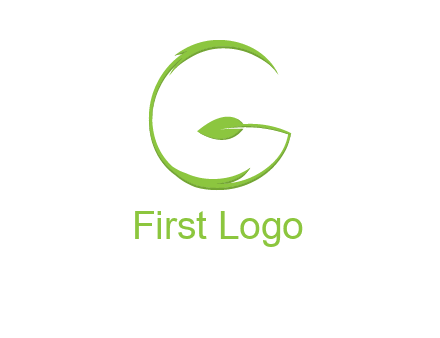 leaf forming letter g logo