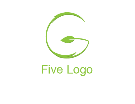 leaf forming letter g logo