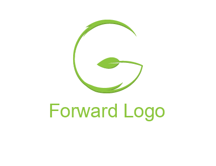 leaf forming letter g logo