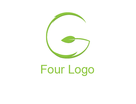 leaf forming letter g logo